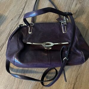 Elegant Purple Leather Handbag